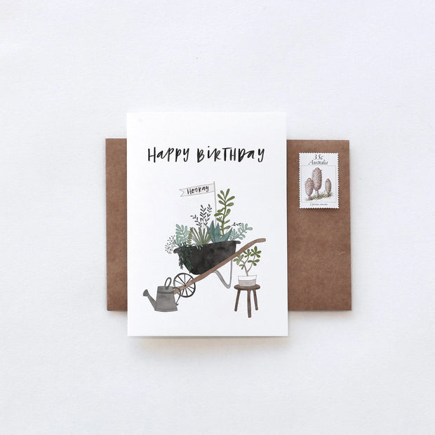 Wheelbarrow Happy Birthday Greeting Card