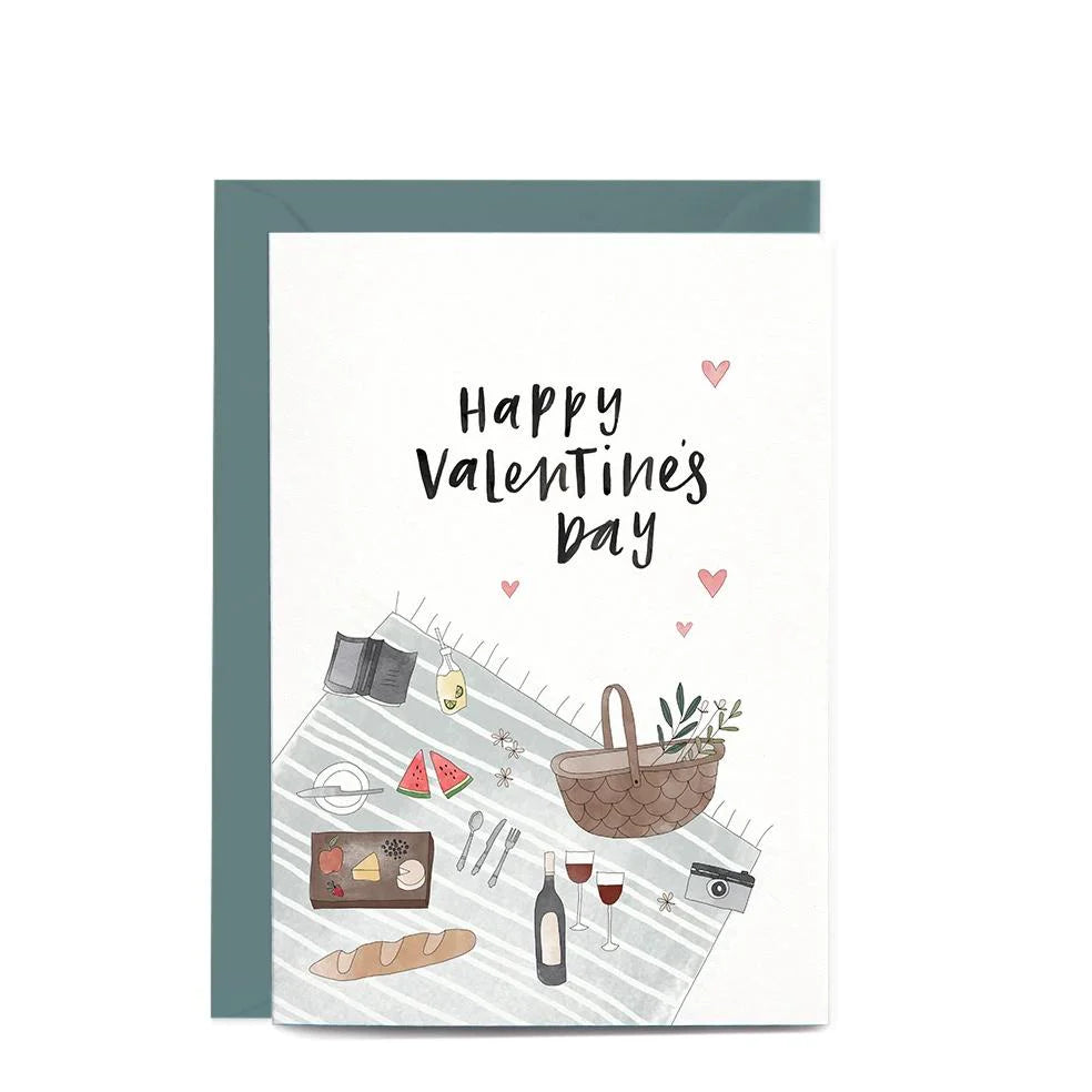 Happy Valentine's Day Picnic Greeting Card