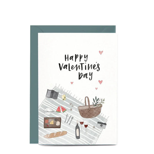 Happy Valentine's Day Picnic Greeting Card
