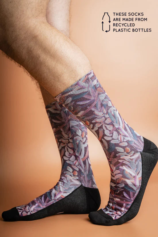 Recycled Protea Burgundy Socks | One size