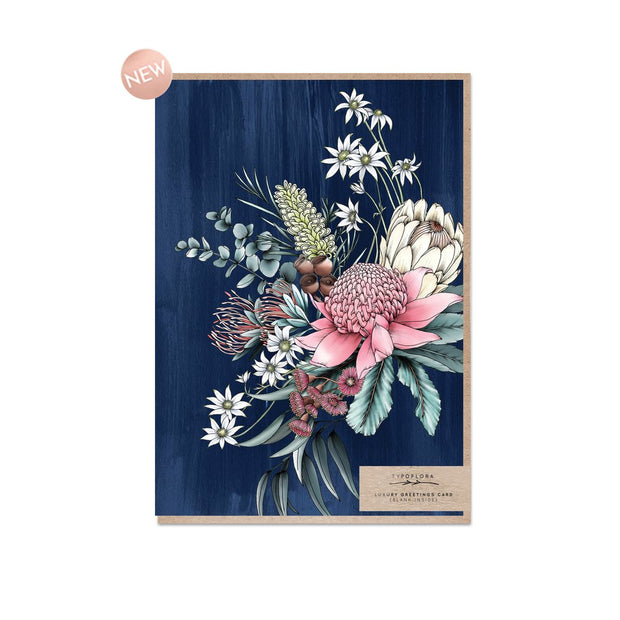 Typoflora Card - Florist Bouquet in Navy