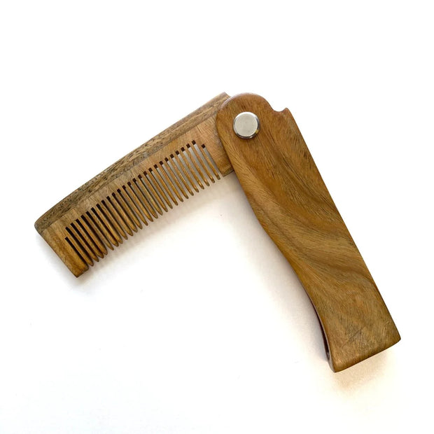 Wooden Folding Beard Comb